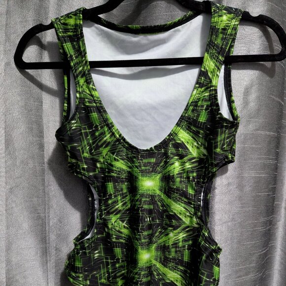 The Lyte Couture Dolls Kill Cyber Grid Cut Out Bodysuit Large - Picture 5 of 7